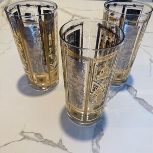 Vintage Culver 22k Gold Highball Glasses – Set of 3 – Hollywood Regency